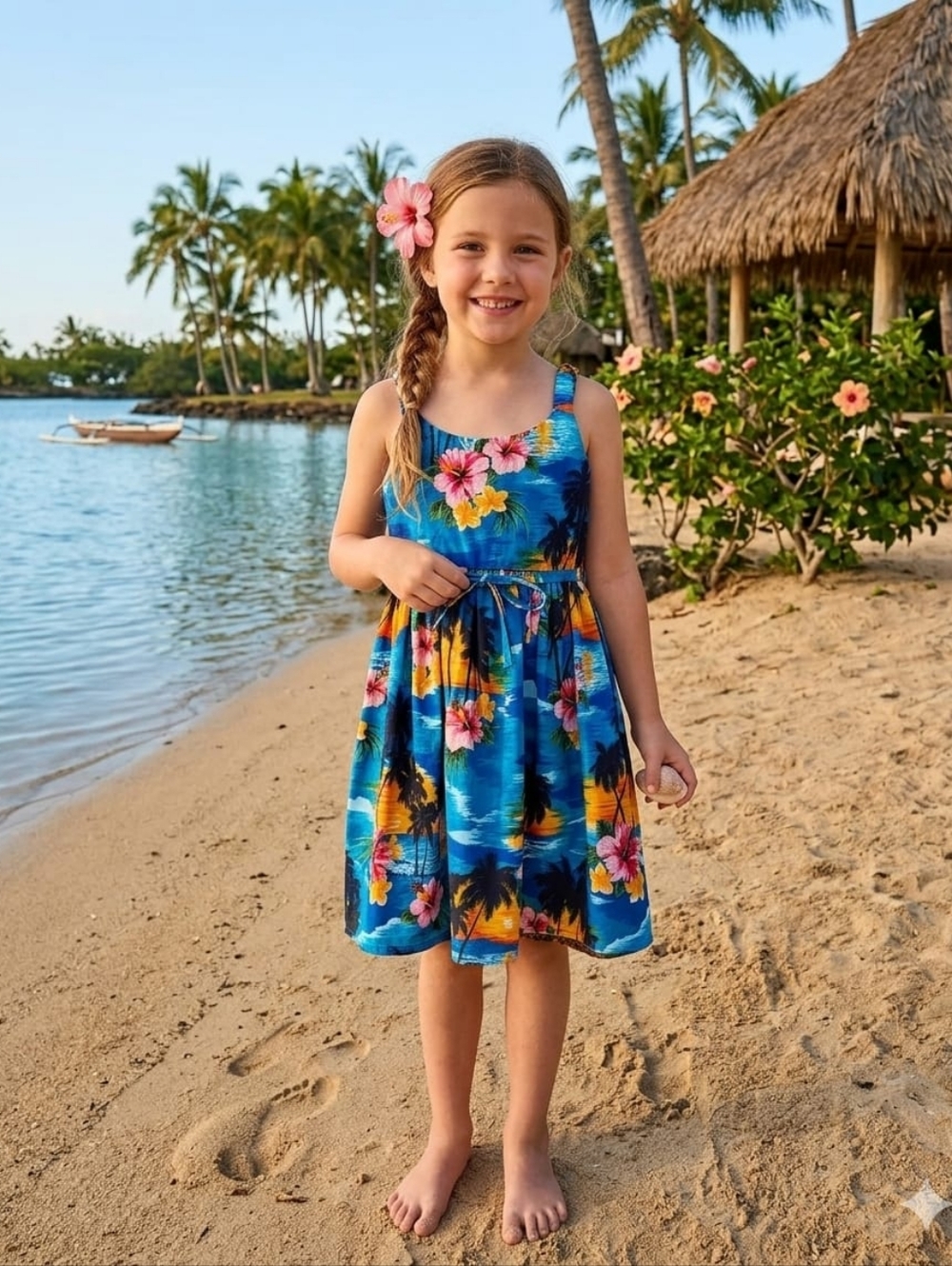 Tropical Blue Kids Dress